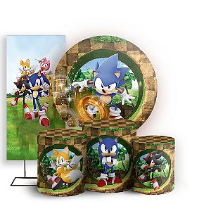 KIT Redondo Trio e Faixa - Sonic - Sublimado 3D