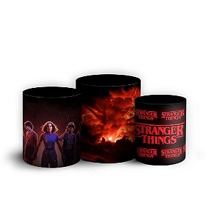 Trio Cilindro - Stranger Things - Sublimado 3D + Elástico