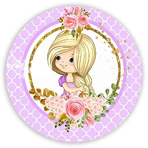 Painel Redondo - Rapunzel Princesas - Sublimado 3D