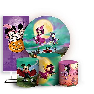 KIT Redondo Trio e Faixa -  Mickey Halloween - Sublimado 3D