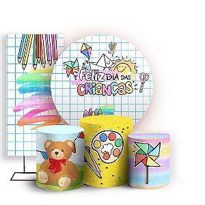 KIT Redondo Trio e Faixa -  Dia das Criancas - Sublimado 3D