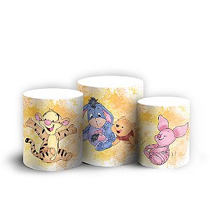Trio Cilindro - Ursinho Pooh - Sublimado 3D + Elástico