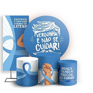 KIT Redondo Trio e Faixa - Novembro Azul - Sublimado 3D
