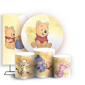 KIT Redondo Trio e Faixa - Ursinho Pooh - Sublimado 3D