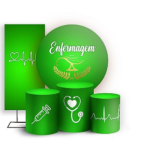 KIT Redondo Trio e Faixa - Enfermagem - Sublimado 3D