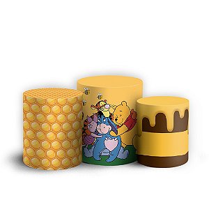 Trio Cilindro - Ursinho Pooh - Sublimado 3D + Elástico
