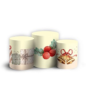 Trio Cilindro - Natal - Ano Novo - Sublimado 3D + Elástico