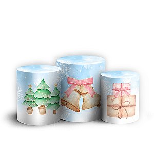 Trio Cilindro - Natal - Ano Novo - Sublimado 3D + Elástico