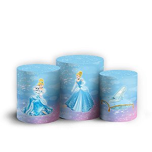 Trio Cilindro - Cinderela - Sublimado 3D + Elástico