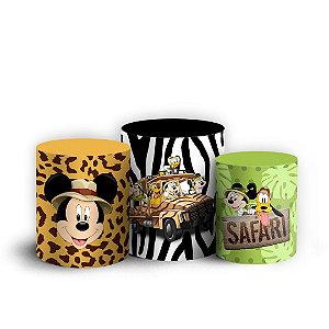 Trio Cilindro - Mickey Safari - Sublimado 3D + Elástico