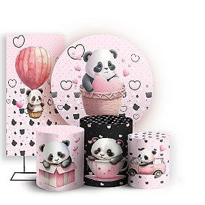 KIT Redondo Trio e Faixa - Panda - Sublimado 3D