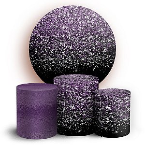 KIT Redondo e Trio - Glitter Lilás - Sublimado 3D