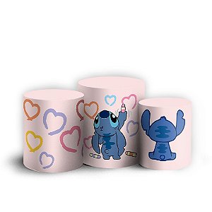 Trio Cilindro - Stitch - Sublimado 3D + Elástico