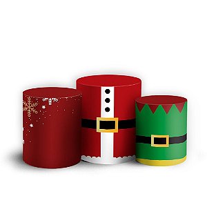 Trio Cilindro - Natal - Ano Novo - Sublimado 3D + Elástico