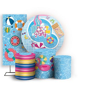 KIT Redondo Trio e Faixa - Pool Party - Sublimado 3D