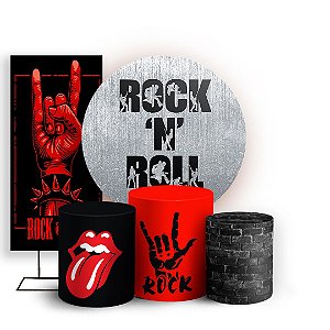 KIT Redondo Trio e Faixa - Rock Roll - Sublimado 3D