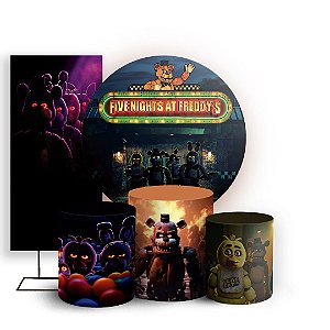 KIT Redondo Trio e Faixa - Five Nights At Freddy's - Sublimado 3D
