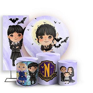 KIT Redondo Trio e Faixa - Wandinha - Sublimado 3D