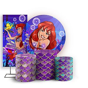 KIT Redondo Trio e Faixa - Ariel Escama Sereia - Sublimado 3D