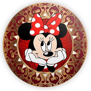 Painel Redondo - Minnie Vermelha - Sublimado 3D