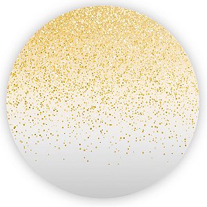 Painel Redondo - Glitter Dourado Branco - Sublimado 3D