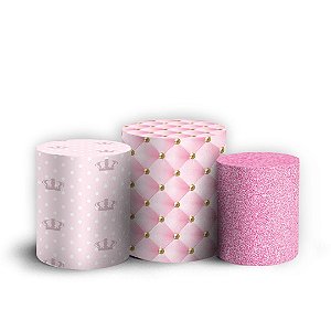 Trio Cilindro -  Ursinho Rosa - Sublimado 3D + Elástico
