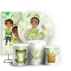 KIT Redondo Trio e Faixa - Tiana Princesa e o Sapo - Sublimado 3D