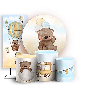 KIT Redondo Trio e Faixa - Ursinhos - Sublimado 3D