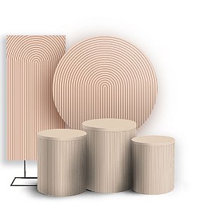 KIT Redondo Trio e Faixa - Bohos Marrom - Sublimado 3D