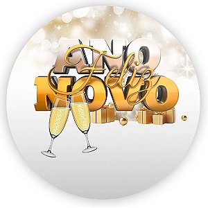Painel Redondo - Natal Ano Novo - Sublimado 3D