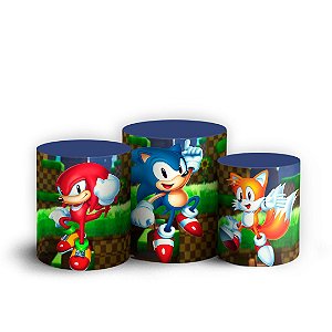 Trio Cilindro - Sonic - Sublimado 3D + Elástico