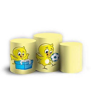 Trio Cilindro - Pintinho Amarelinho - Sublimado 3D + Elástico