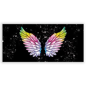 Painel Retangular - Asas Neon Grunge - Sublimado 3D