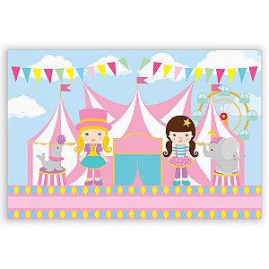 Painel Retangular - Circo Rosa - Sublimado 3D