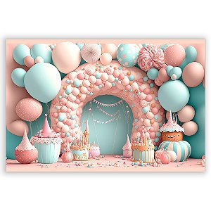 Painel Retangular - Fundo Fotografico Balao - Sublimado 3D