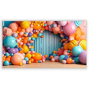 Painel Retangular - Fundo Fotografico Balao - Sublimado 3D