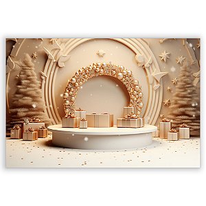 Painel Retangular - Fundo Fotografico Natal - Sublimado 3D