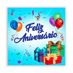 Painel Quadrado - Feliz Aniversario - Sublimado 3D