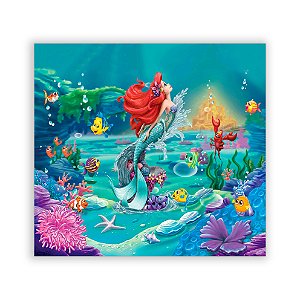 Painel Quadrado - Ariel Pequena Sereia - Sublimado 3D