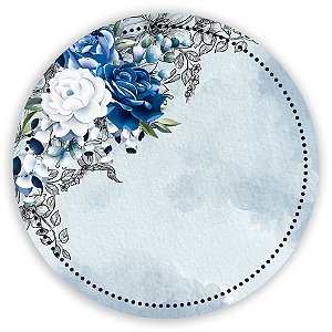 Painel de Mesa - Floral Azul - Sublimado 3D