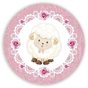 Painel de Mesa - Ovelhinha Rosa - Sublimado 3D