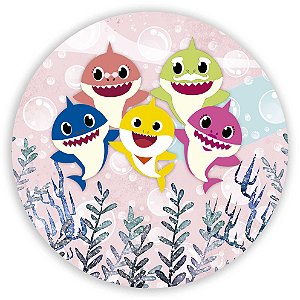 Painel de Mesa - Baby Shark Rosa - Sublimado 3D