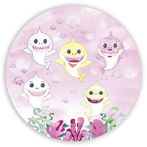 Painel de Mesa - Baby Shark Rosa - Sublimado 3D