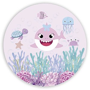 Painel de Mesa - Baby Shark Rosa - Sublimado 3D