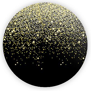 Painel de Mesa - Glitter Preto Dourado - Sublimado 3D