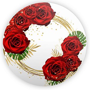 Painel de Mesa - Floral Borboleta Vermelha - Sublimado 3D