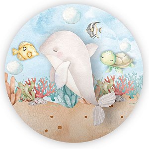 Painel Redondo - Fundo do Mar - Sublimado 3D