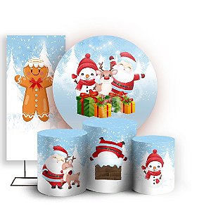 KIT Redondo Trio e Faixa - Natal Ano Novo - Sublimado 3D
