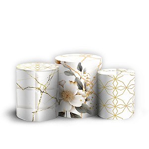 Trio Cilindro - Floral - Sublimado 3D + Elástico