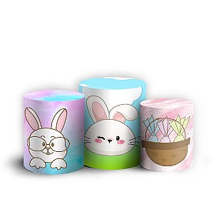 Trio Cilindro - Pascoa - Sublimado 3D + Elástico